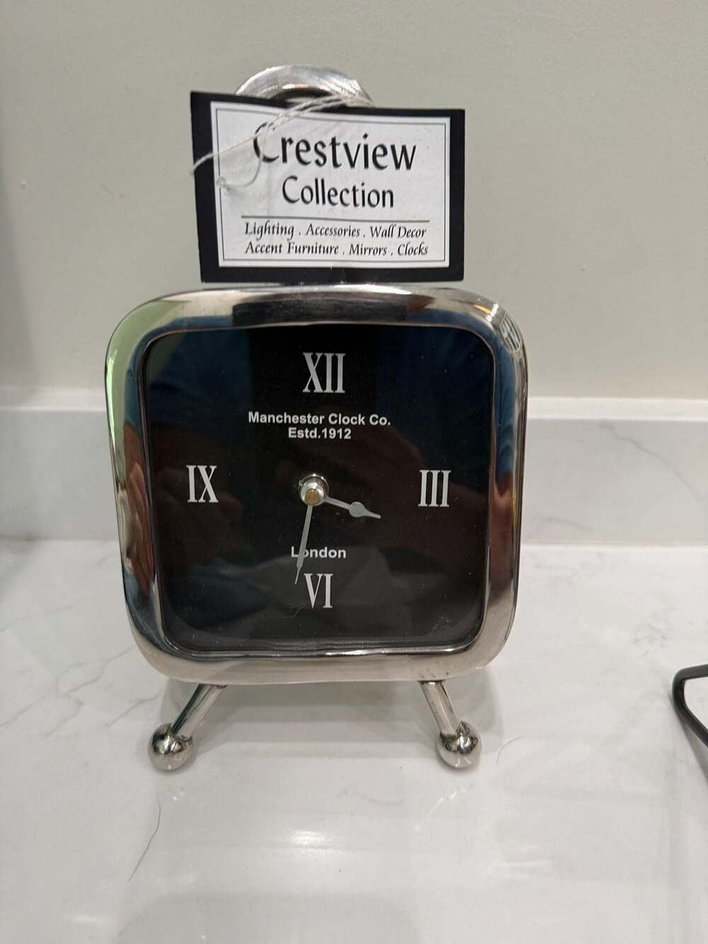 Crestview Collection Manchester Clock Co. Square Tabletop Clock